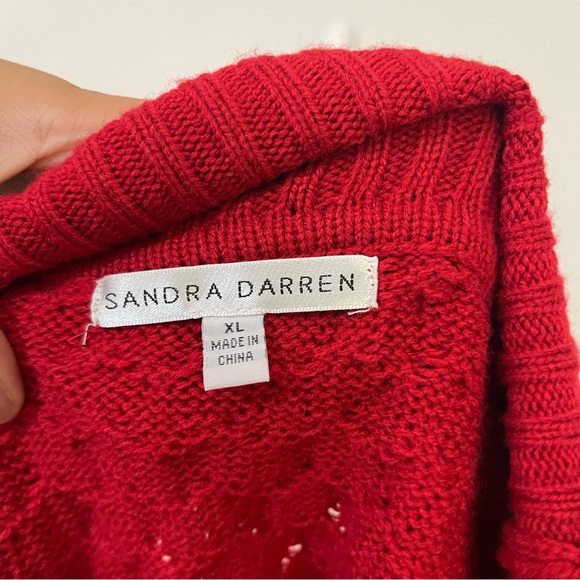 vintage red buckle foldover sweater - Picture 7 of 9